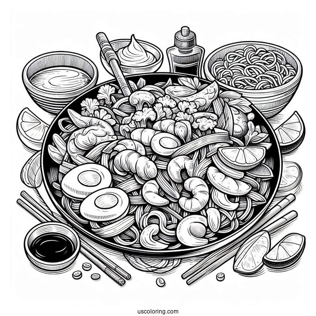 Asian Stir Fry To Color