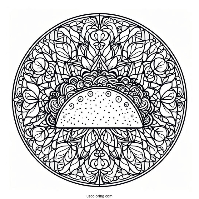 Taco In Front Of An Intricate Stained Glass