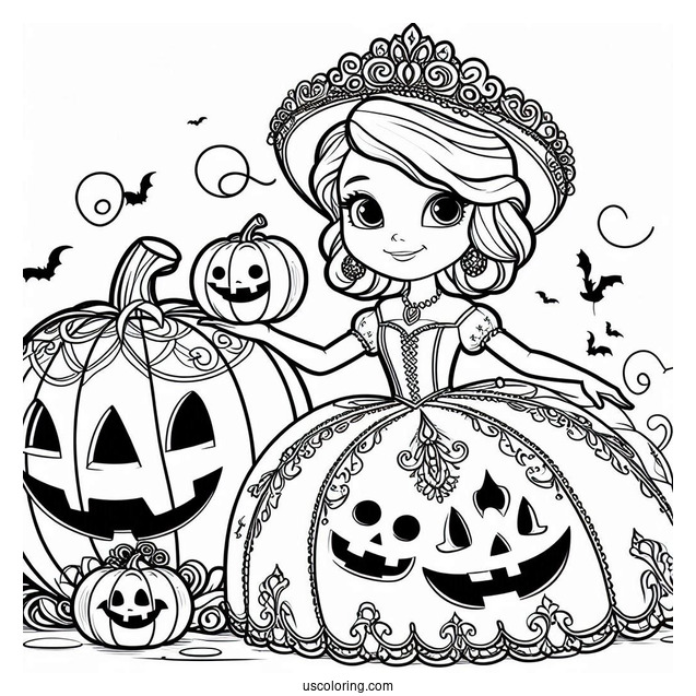 Sofia The First Coloring Page Of Halloween Ball