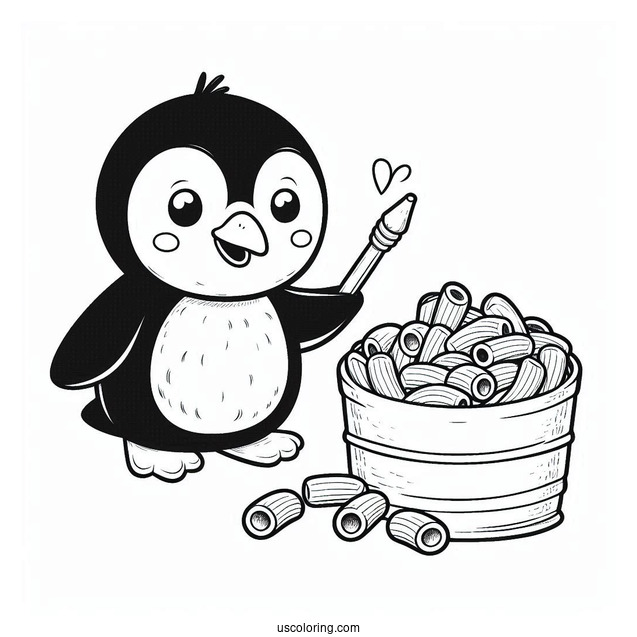 Macaroni Penguin Coloring Sheet Page
