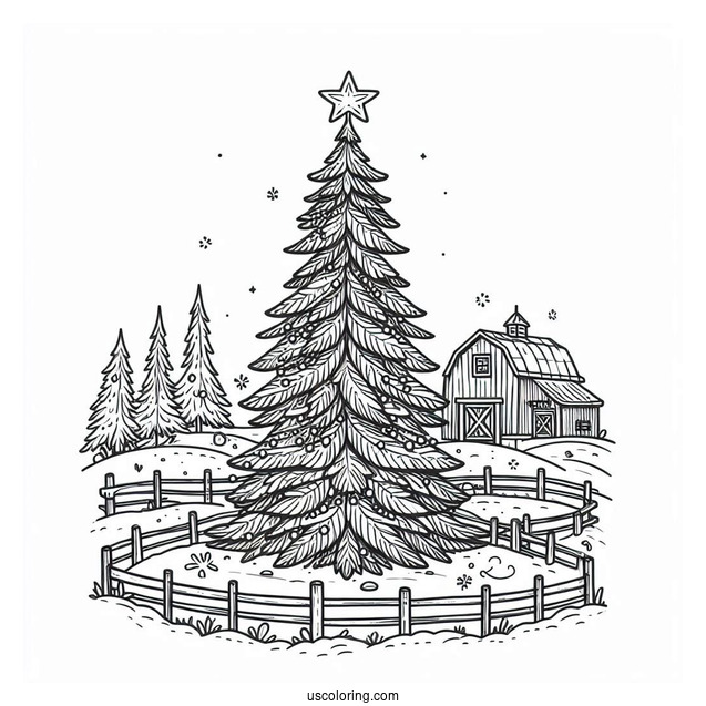 Christmas Tree Farm Coloring Sheet
