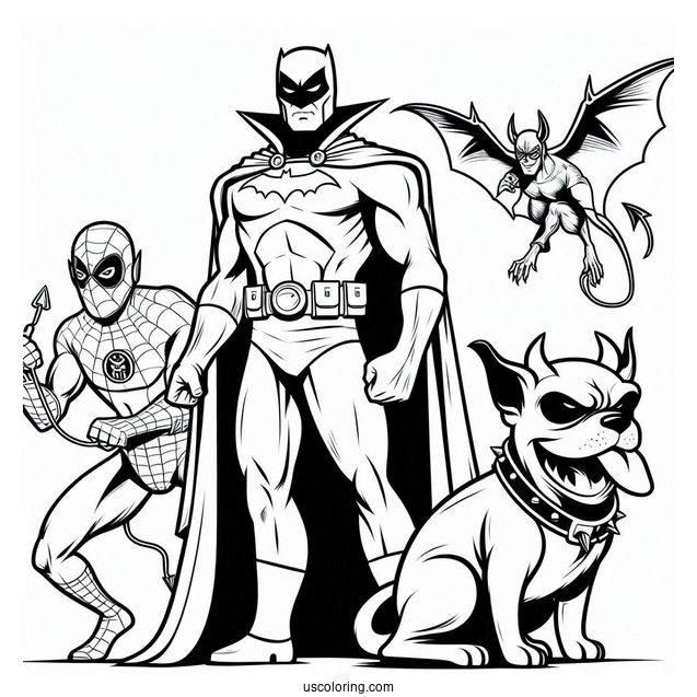 The Phantom With Devil Dog Coloring Sheet