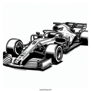 Formula 1 Race Car To Color