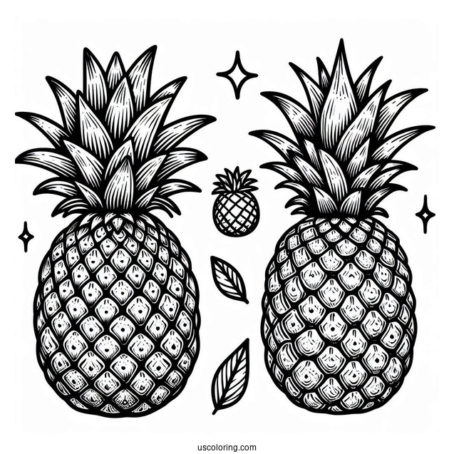 Juicy Pineapple Coloring Sheet