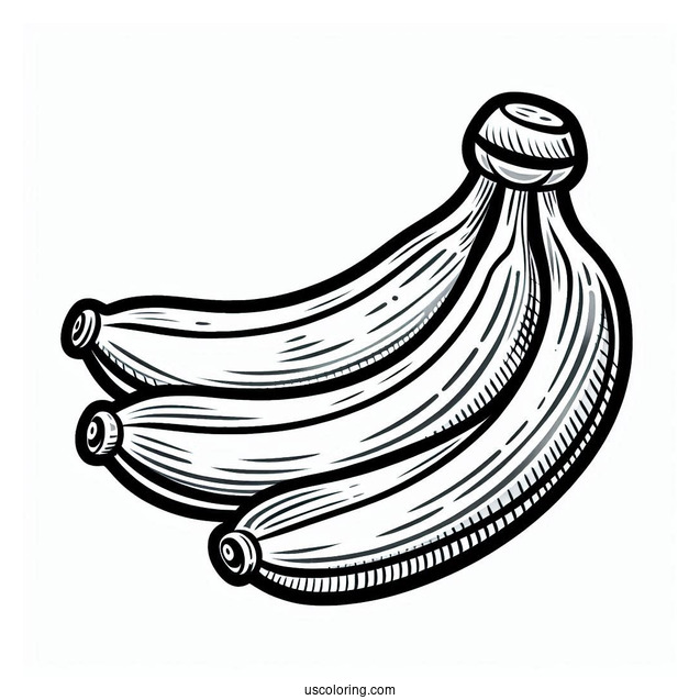 Easy Banana Coloring Page For Kids