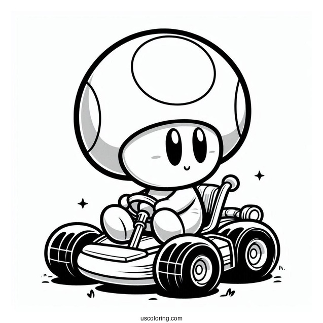 Shy Guy Coloring Page Riding Kart