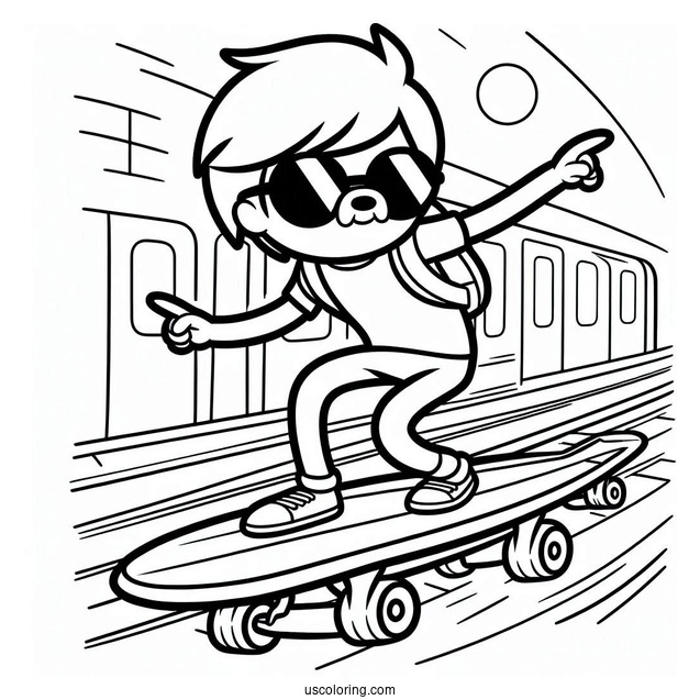 Subway Surfers Coloring Page Jake In Sunglasses For Kids
