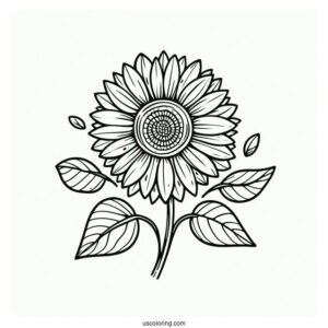 Sunflower Coloring Sheet For Kids