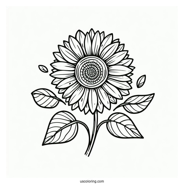 Sunflower Coloring Sheet For Kids