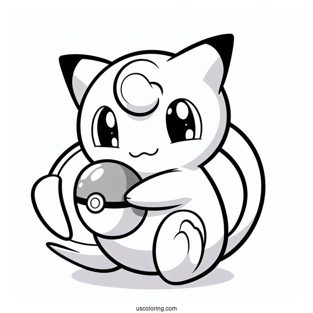 Mew Coloring Page Hugging Bulbasaur