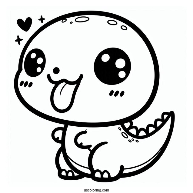 Adorable Kawaii T-Rex With Tongue Out