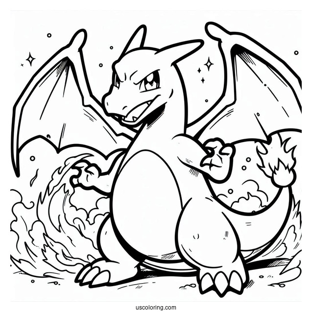Coloring Page Of Charizard Pokemon Card