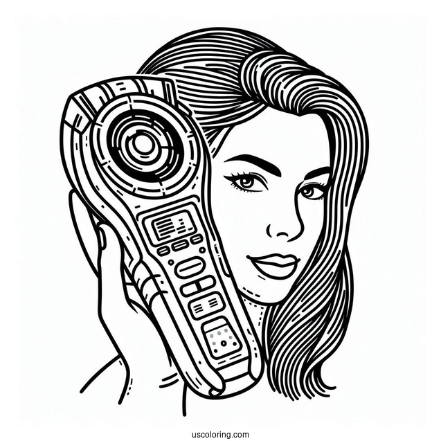 Easy Star Trek Coloring Page Of Tricorder For Kids