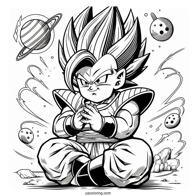 Dragon Ball Z Coloring Page Of Majin Buu’s Servant Babidi’s Minion Yakon