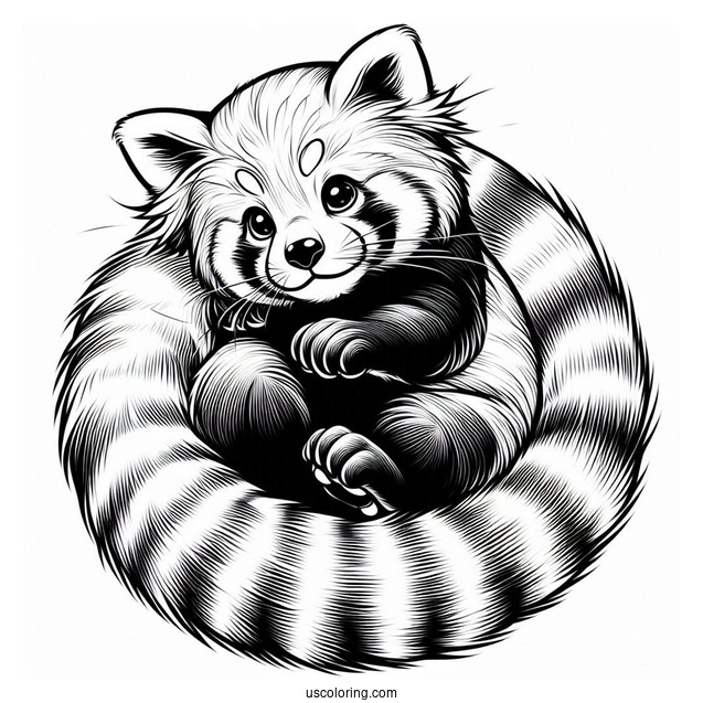 Red Panda With Tailed Wrapper Around