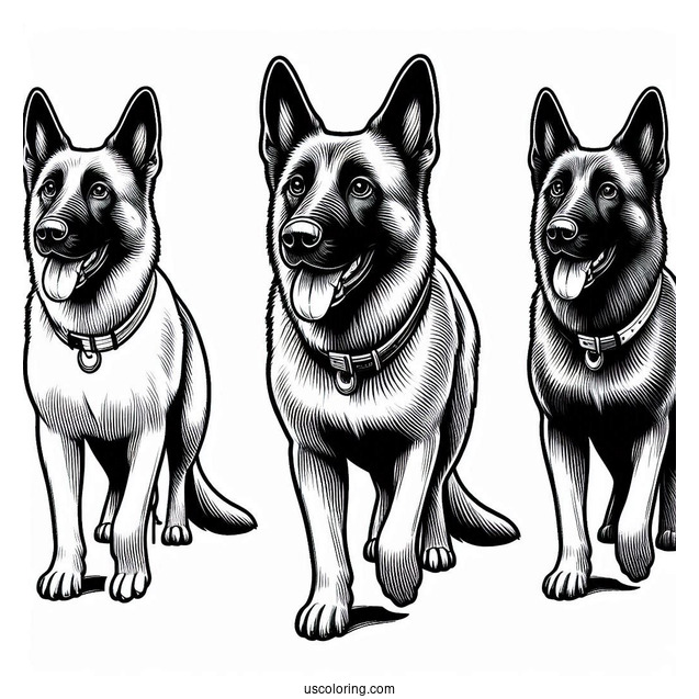 Belgian Malinois Search Dog To Color