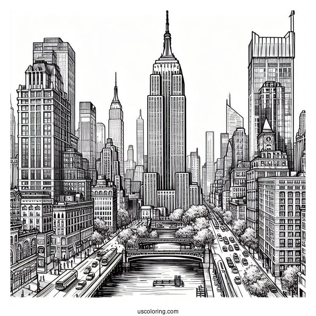New York Coloring Page Of Empire State Building