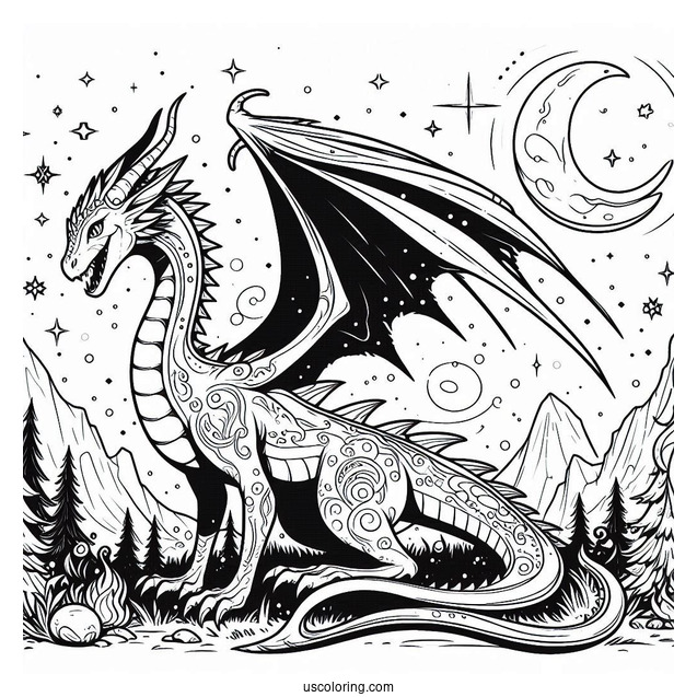 Night Fury Dragon Coloring Sheet