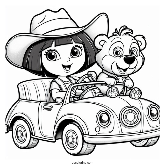 Tico, Boots And Dora Driving In a Car