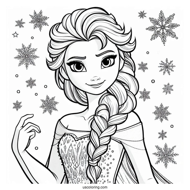Easy Elsa Coloring Sheet For Young Kids
