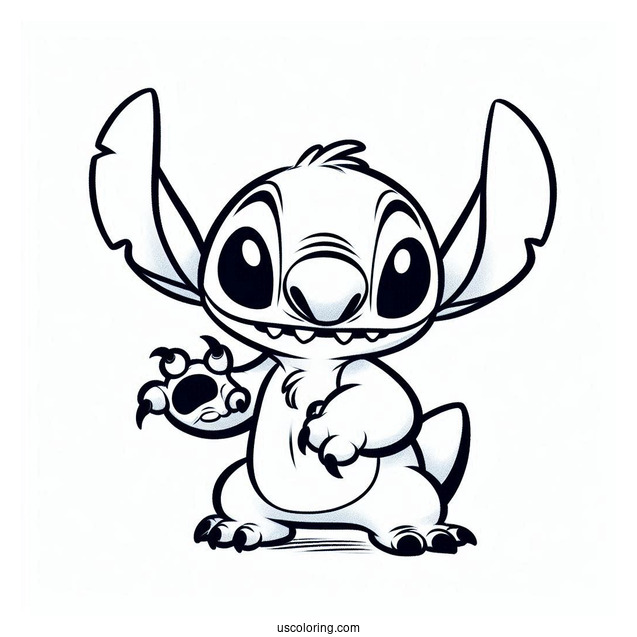 Lilo & Stitch Coloring Page Of Experiment 221 Sparky