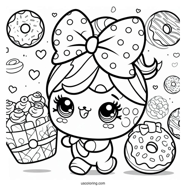 Easy Donnatina Shopkins Carrying Donuts To Color