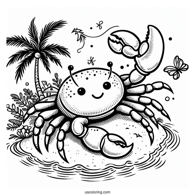 Christmas Island Red Crab Coloring Page With Claws Out