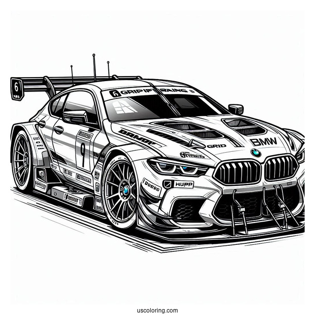 BMW Coloring Page Hybrid V8 GTP Racing