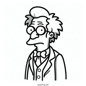 Simpsons Coloring Pages Of Simple Professor Frink For Kids