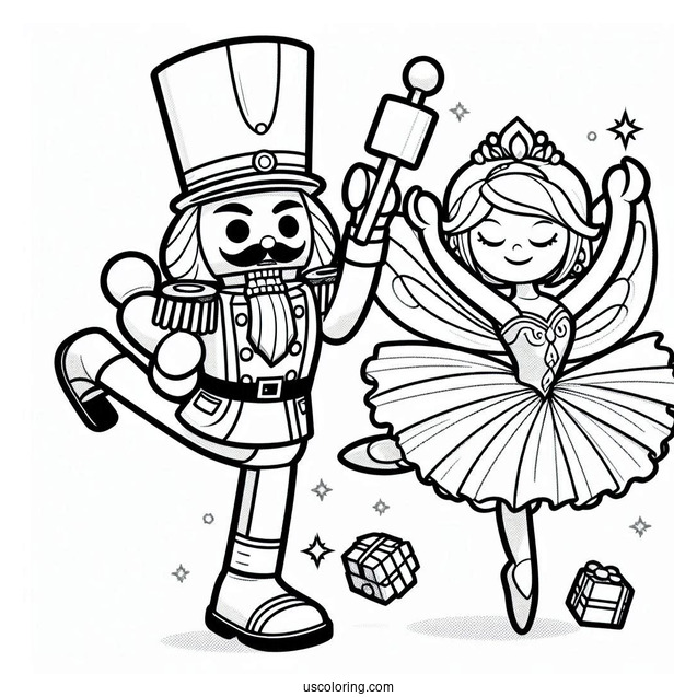 Lego Nutcracker Dancing With Sugar Plum Fairy To Color