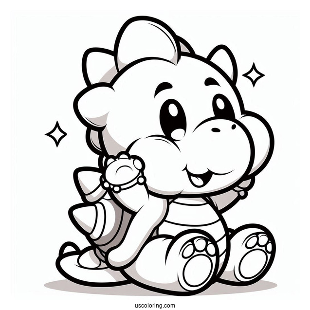 Cute Baby Bowser Coloring Page For Kids