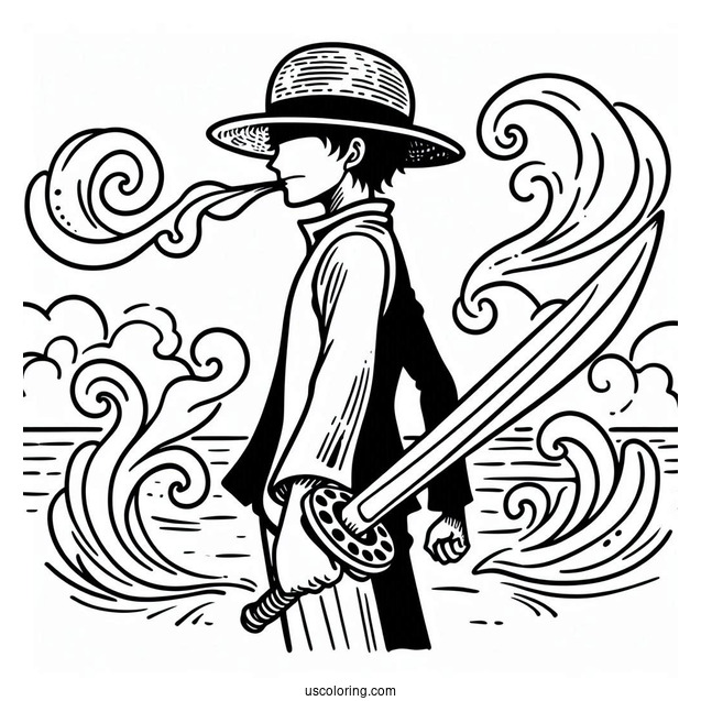 Easy Outline Of Shanks One Piece Coloring Page