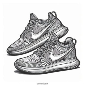 Nike Coloring Page Of Artistic Pair Of Shoes