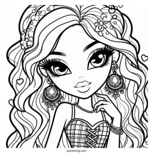 Bratz Roxxie Coloring In For Kids