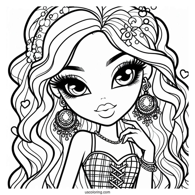 Bratz Roxxie Coloring In For Kids