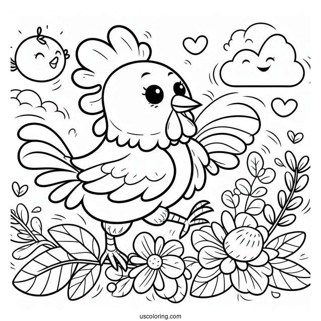 KickinChicken From Smiling Critters Coloring Page