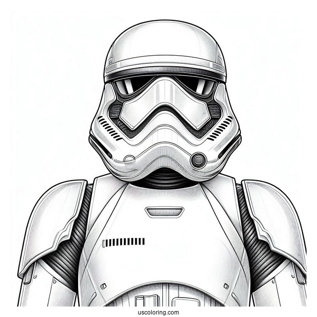 Realistic Stormtrooper Coloring Page Front View