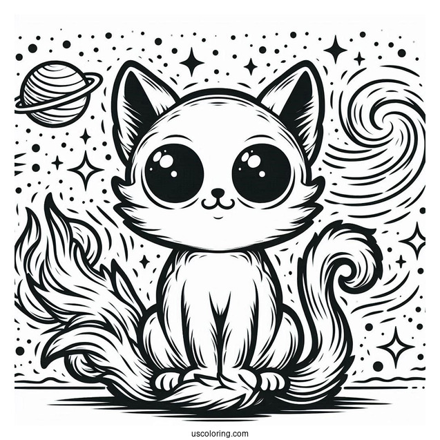 Wild Alien Cat Squanchy Rick and Morty Coloring Page