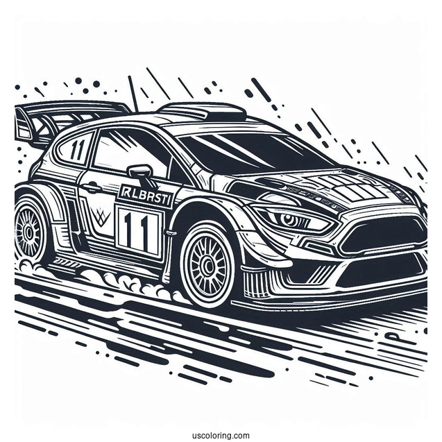 Coloring Page Of Rally Car Racing
