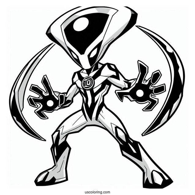 Ben 10 Coloring Page Of Ultimate Echo Echo Alien Form