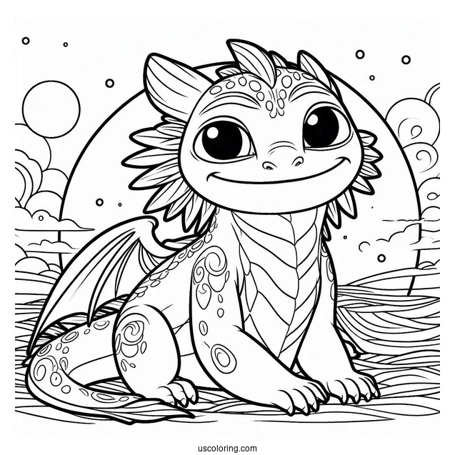 Simple Sisu Smiling Outline Coloring Sheet