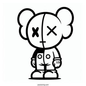 KAWS Coloring Page Dissected Companion