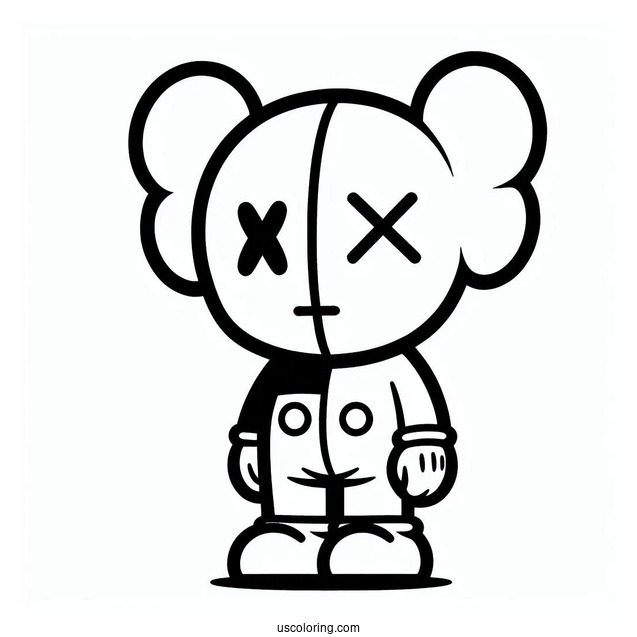 KAWS Coloring Page Dissected Companion