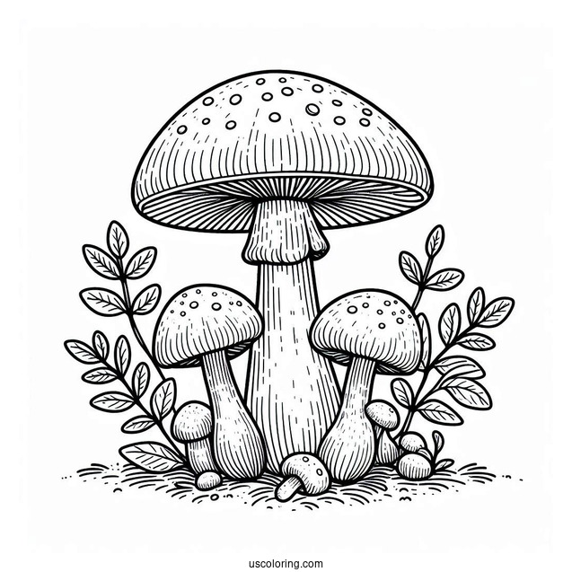 Honeycup Mushroom Coloring Page