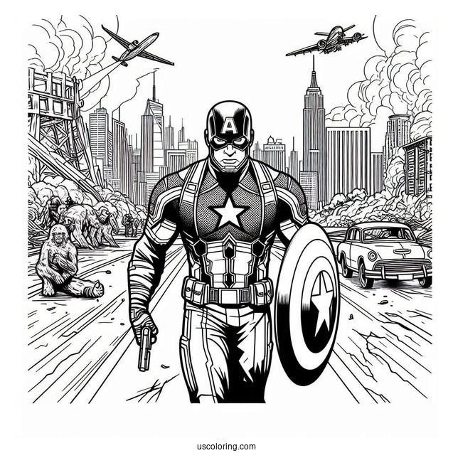 Captain America With Avengers