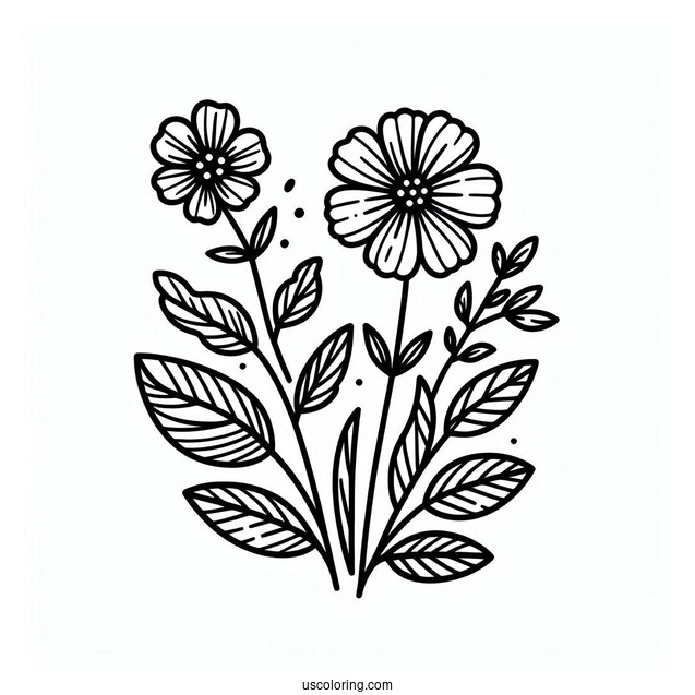 Flower Coloring Pages Of Easy Wildflowers For Preschoolers