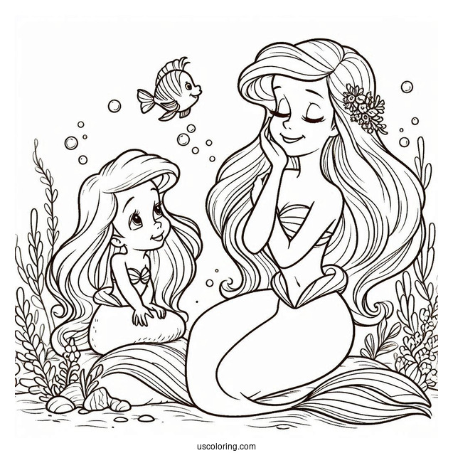 The Little Mermaid Ariel, Sebastian, And Flounders