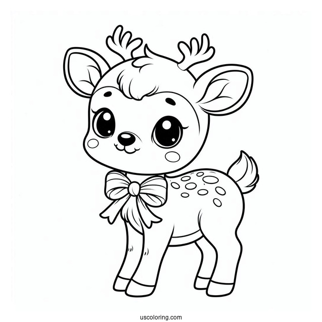 Coloring Page Of a Baby Reindeer For Preschoolers