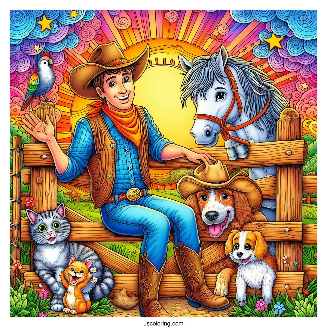 Cowboy Coloring Pages Featured Image