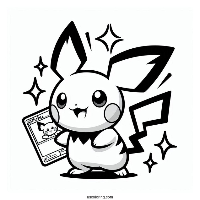 Zzzap Pichu Coloring Page Pokemon Card